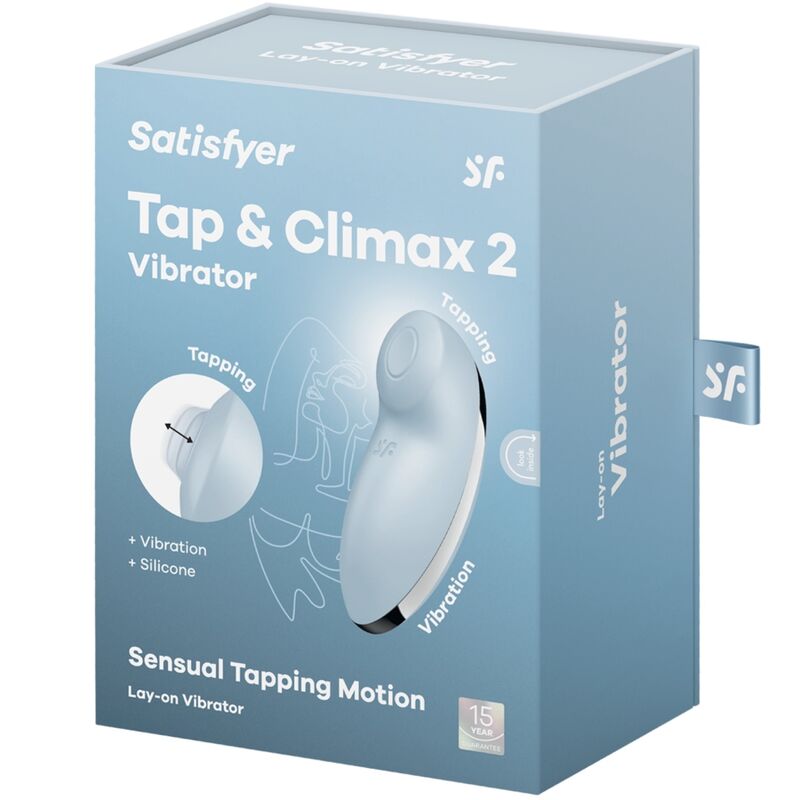 SATISFYER - TAP & CLIMAX 2 VIBRADOR & ESTIMULADOR AZUL - Imagen 3