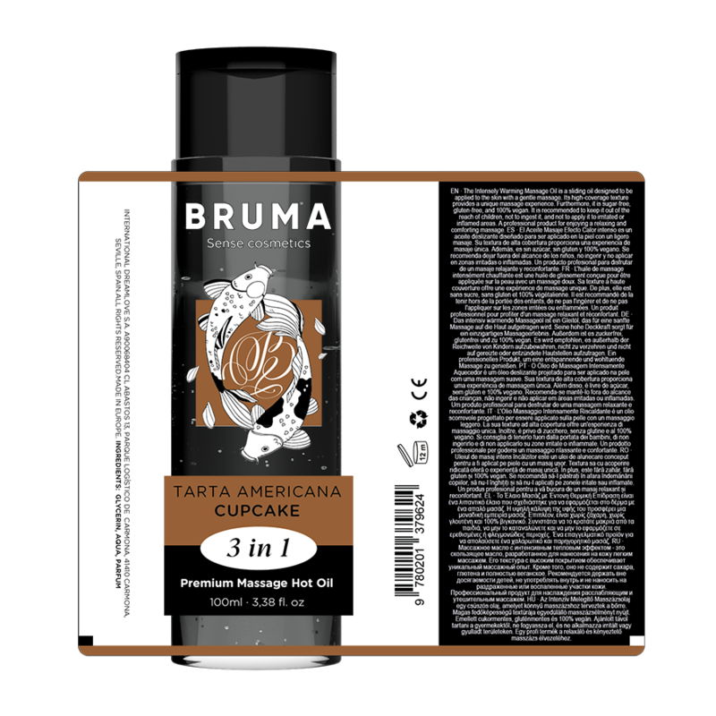 BRUMA - ACEITE DE MASAJE PREMIUM EFECTO CALOR SABOR TARTA AMERICANA 3 EN 1 - 100 ML - Imagen 6