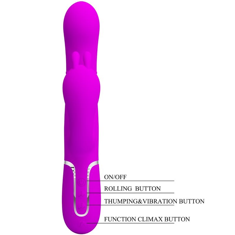 PRETTY LOVE - CAMMY TRIPLE VIBRADOR MULTIFUNCIÓN 4 EN 1 ROSA - Imagen 7