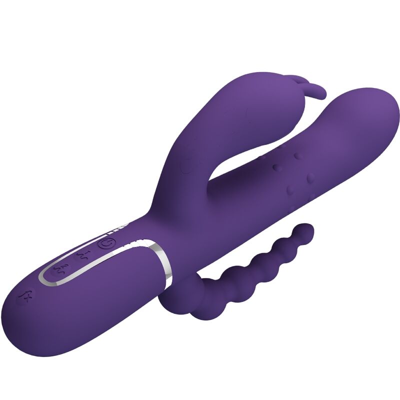 PRETTY LOVE - CAMMY TRIPLE VIBRADOR MULTIFUNCIÓN 4 EN 1 MORADO - Imagen 3