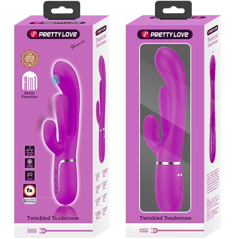 PRETTY LOVE - SHANIA TRIPLE VIBRADOR RABBIT MULTIFUNCIÓN ROSA - Imagen 6