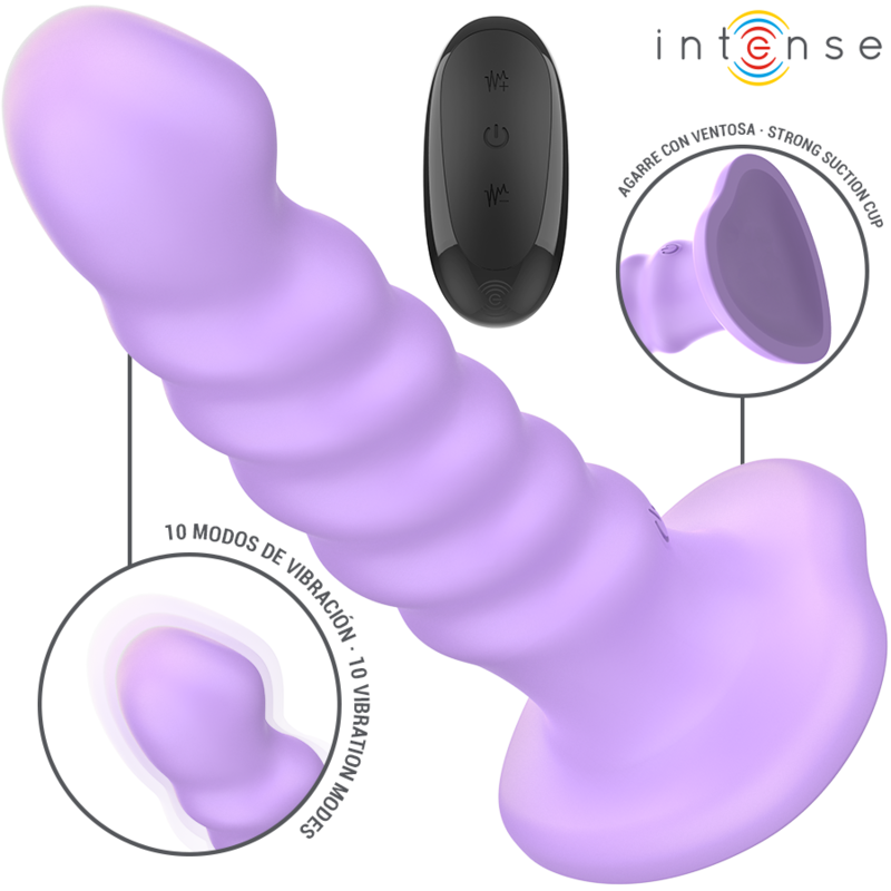 INTENSE – BRENDA VIBRADOR TALLA M DISEÑO EN ESPIRAL 10 VIBRACIONES MORADO CONTROL REMOTO