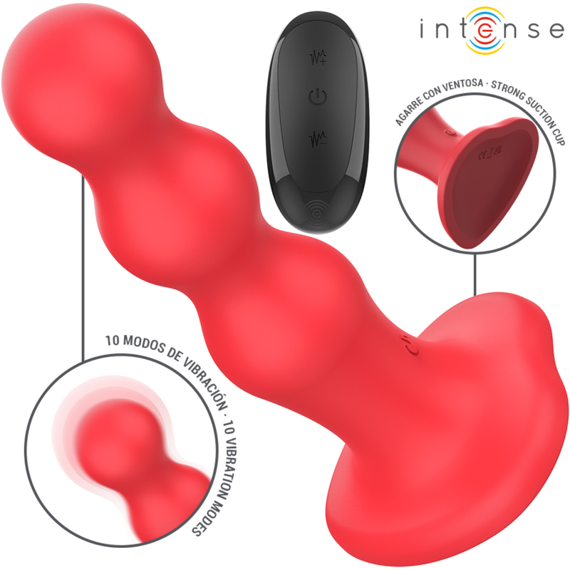 INTENSE – CODY VIBRADOR CON VENTOSA ROJO CONTROL REMOTO