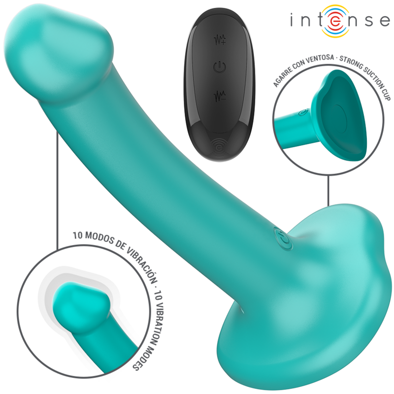 INTENSE – KATIE VIBRADOR CON VENTOSA 10 VIBRACIONES AZUL OSCURO CONTROL REMOTO