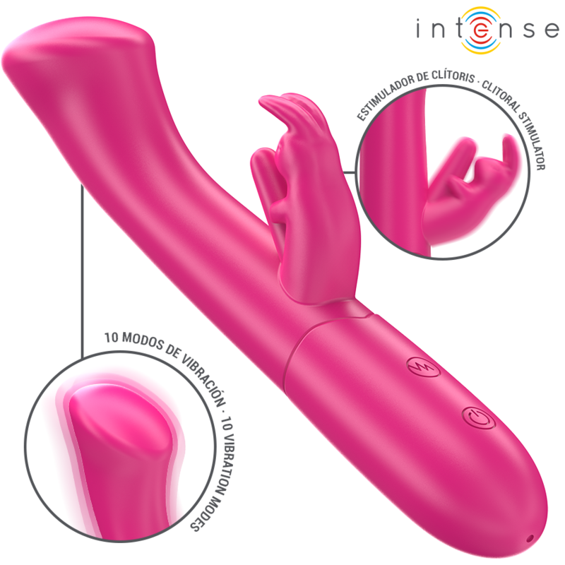 INTENSE – JULIETA VIBRADOR RABBIT 18,6 CM 10 VIBRACIONES ROSA