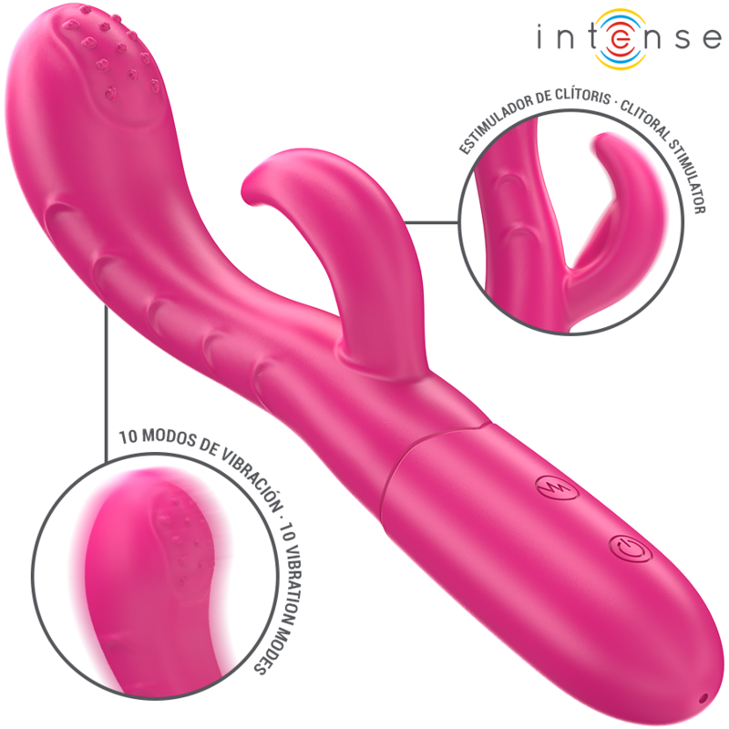 INTENSE – AMARA VIBRADOR CON LENGUA ESTIMULADORA 10 VIBRACIONES ROSA