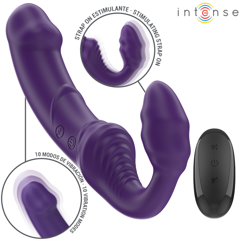 INTENSE – JILL VIBRADOR DOBLE 20 CM VIOLETA CONTROL REMOTO