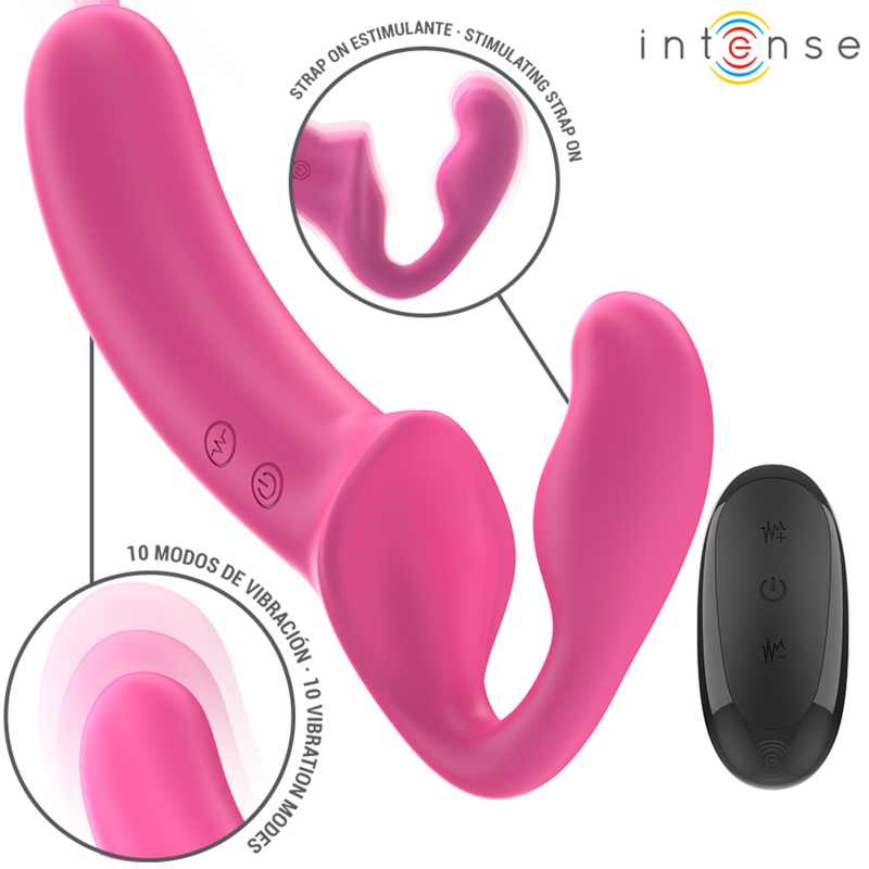 INTENSE – AMY VIBRADOR DOBLE 20 CM ROSA CONTROL REMOTO