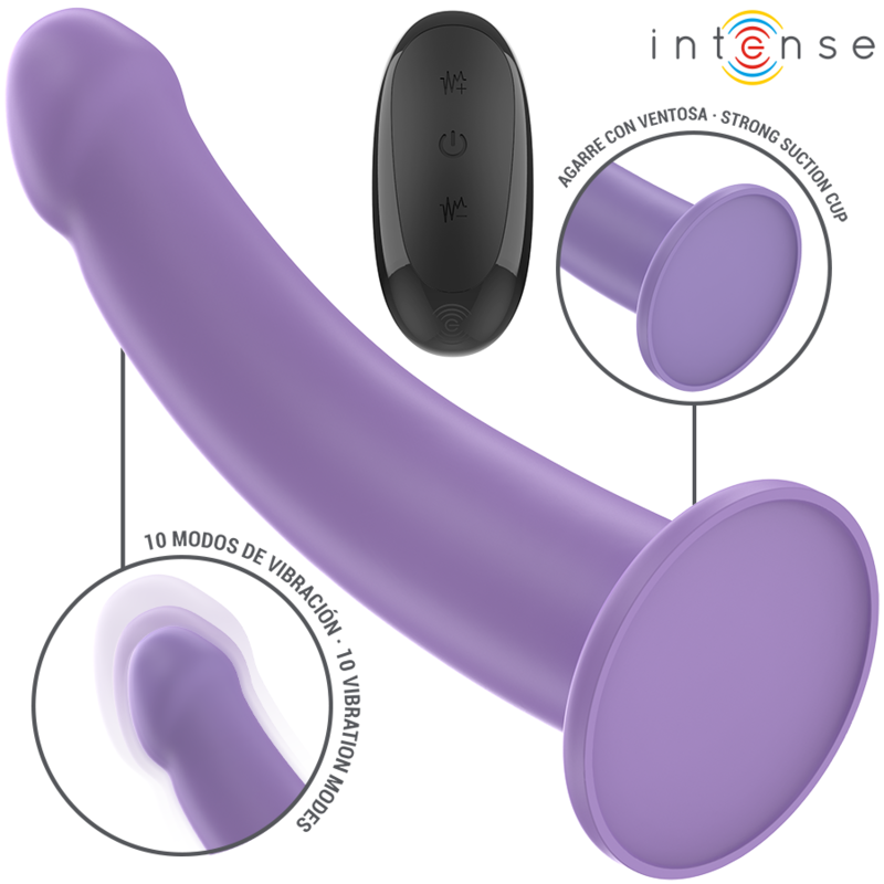 INTENSE – EDDIE VIBRADOR 17,5 CM 10 VIBRACIONES MORADO CONTROL REMOTO
