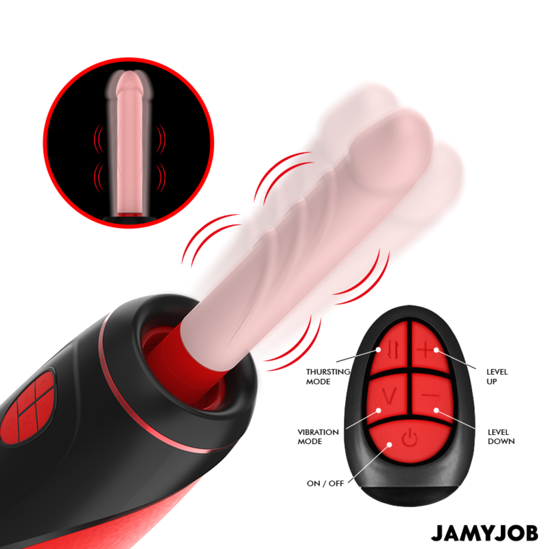 JAMYJOB - PYSTON BASE MASTURBADOR AUTOMÁTICO CON DILDO CONTROL REMOTO - Imagen 4