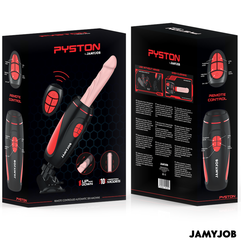 JAMYJOB - PYSTON BASE MASTURBADOR AUTOMÁTICO CON DILDO CONTROL REMOTO - Imagen 3