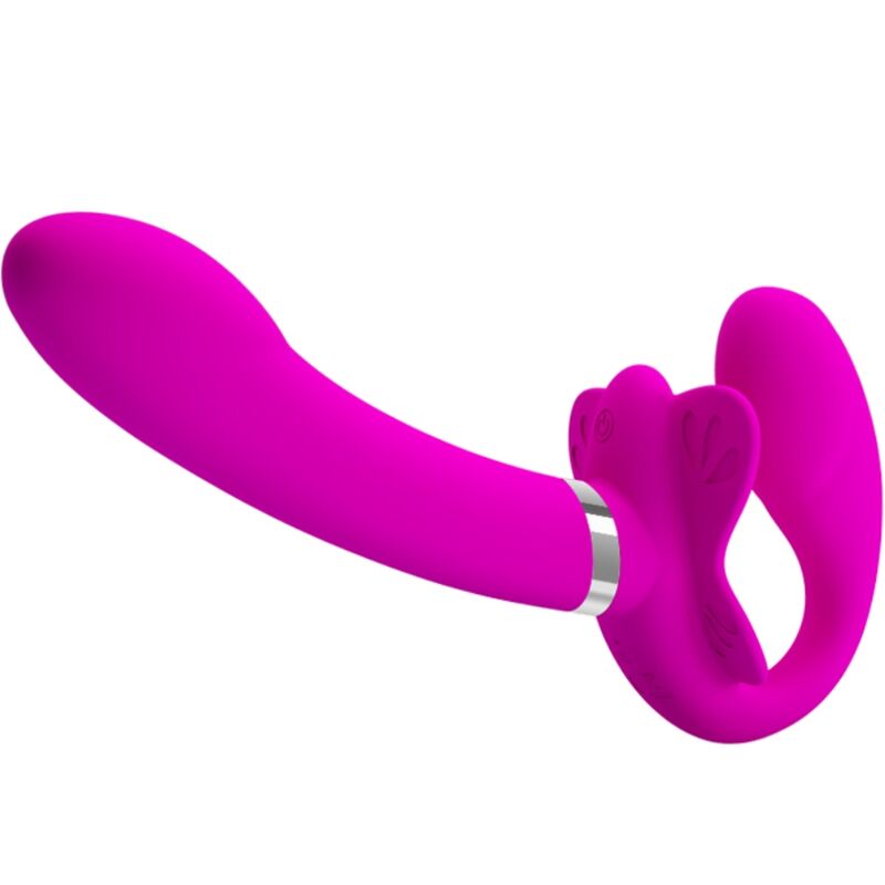 PRETTY LOVE – VALERIE VIBRADOR DOBLE STRAP-ON 12 VIBRACIONES MORADO
