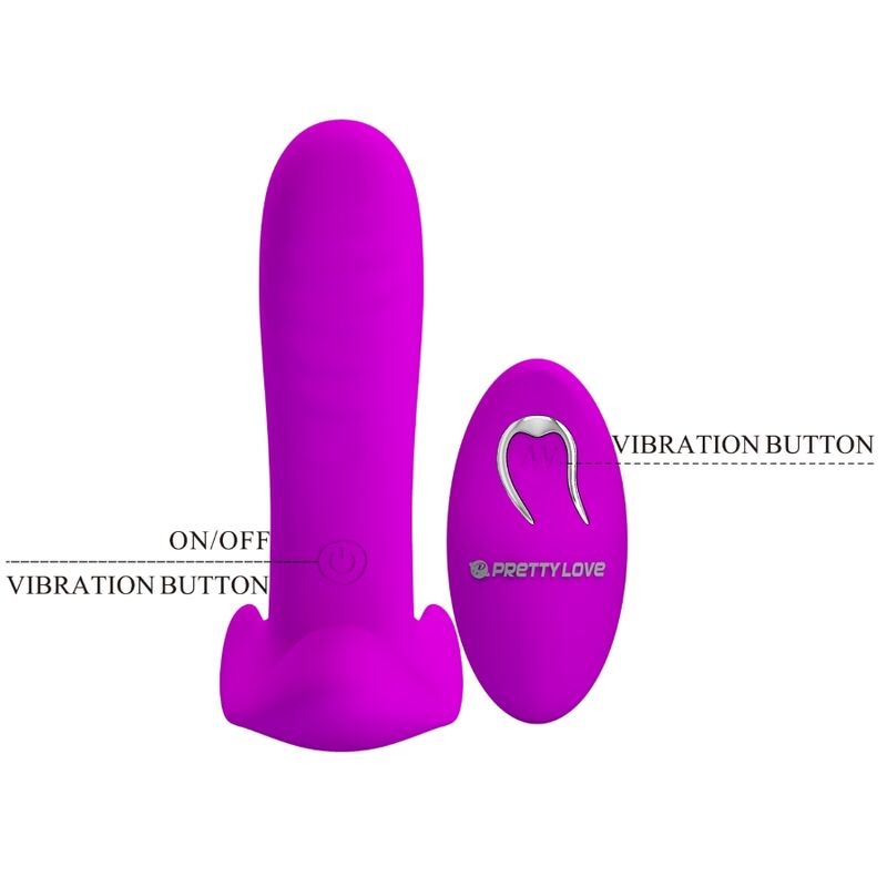 PRETTY LOVE - MASAJEADOR & VIBRADOR 12 VIBRACIONES CONTROL REMOTO MORADO - Imagen 2