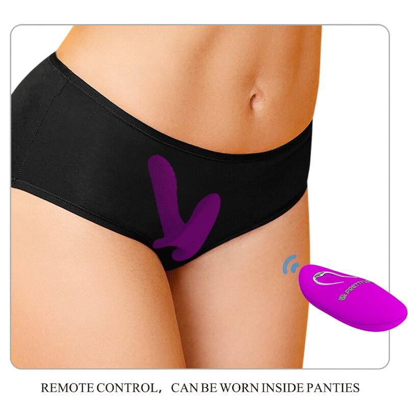 PRETTY LOVE - MASAJEADOR & VIBRADOR 12 VIBRACIONES CONTROL REMOTO MORADO - Imagen 5