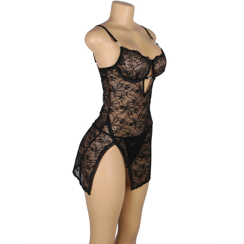 SUBBLIME - 954185 BABYDOLL DE ENCAJE CON TIRANTES AJUSTABLES NEGRO S/M - Imagen 8