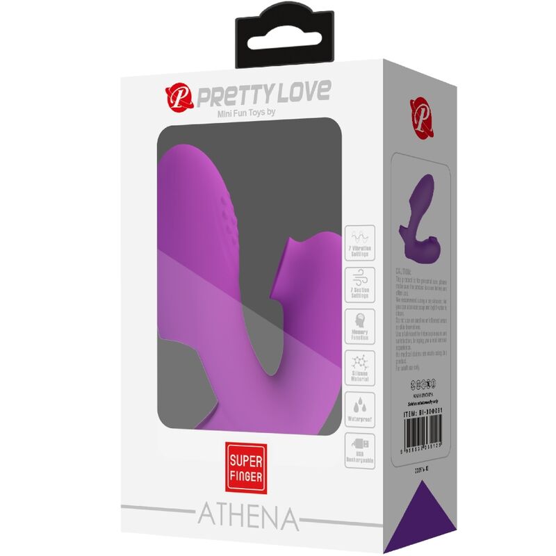 PRETTY LOVE - ATHENA VIBRADOR DE DEDO CON ESTIMULADOR CLÍTORIS MORADO - Imagen 7