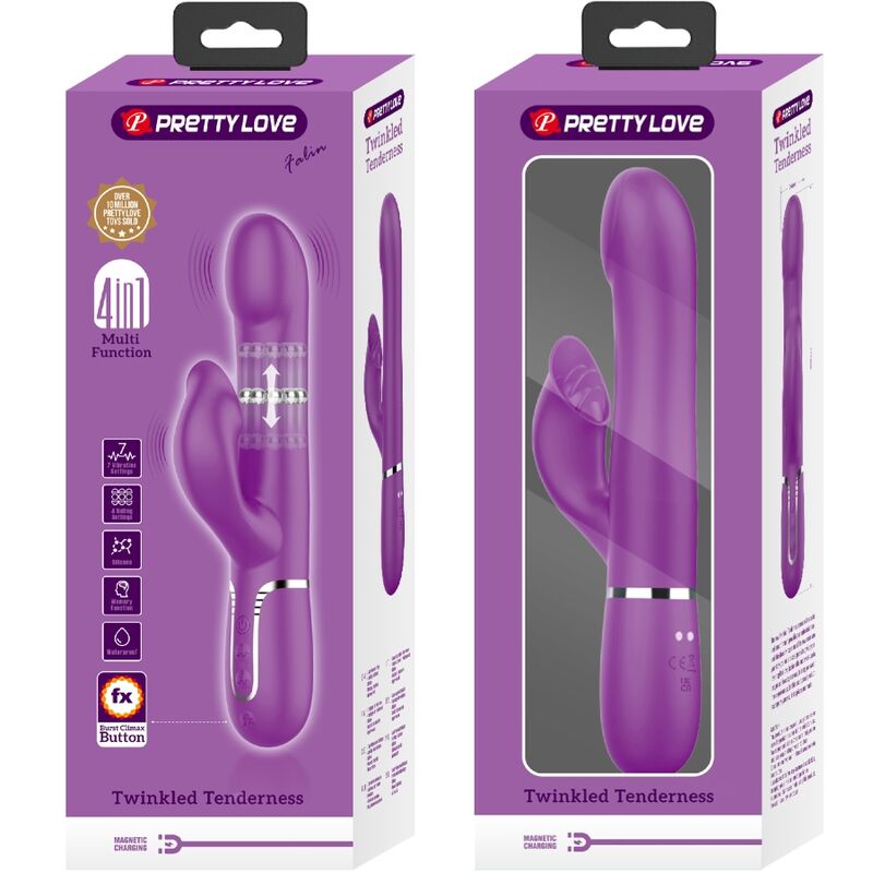PRETTY LOVE - VIBRADOR & ESTIMULADOR MULTIFUNCIÓN 4 EN 1 MORADO - Imagen 3