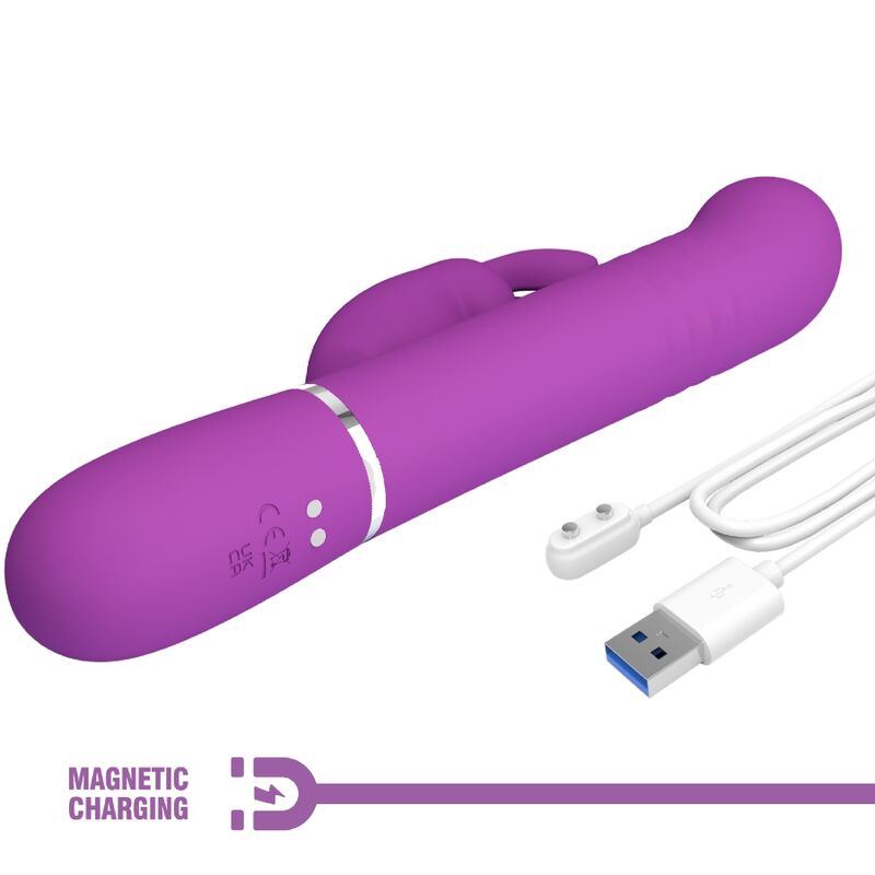 PRETTY LOVE - COALE VIBRADOR RABBIT MULTIFUNCIÓN 4 EN 1 MORADO - Imagen 3