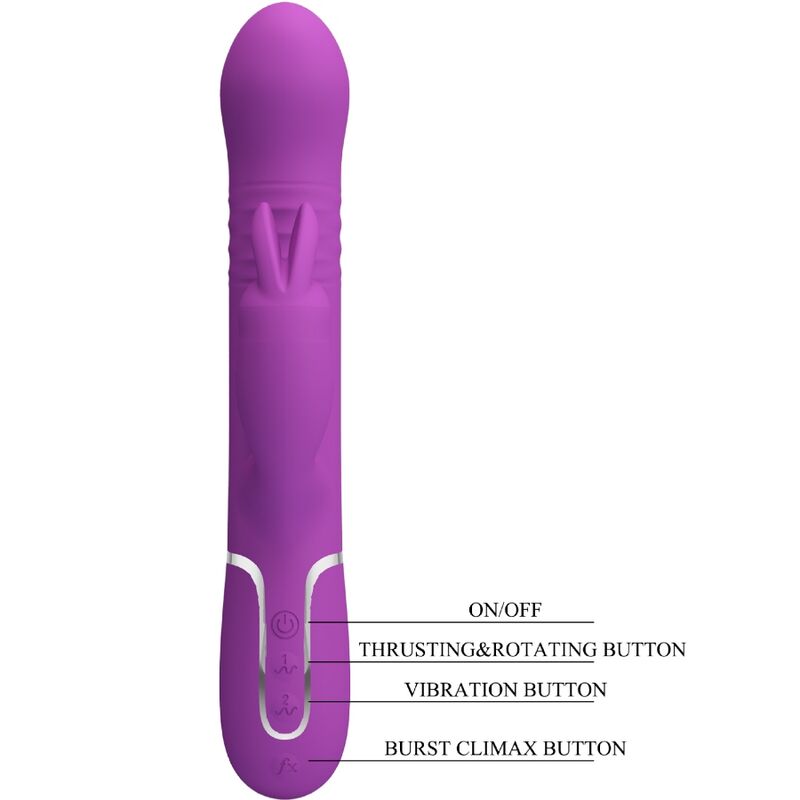 PRETTY LOVE - COALE VIBRADOR RABBIT MULTIFUNCIÓN 4 EN 1 MORADO - Imagen 4