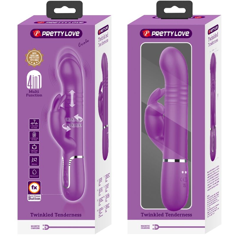 PRETTY LOVE - COALE VIBRADOR RABBIT MULTIFUNCIÓN 4 EN 1 MORADO - Imagen 2