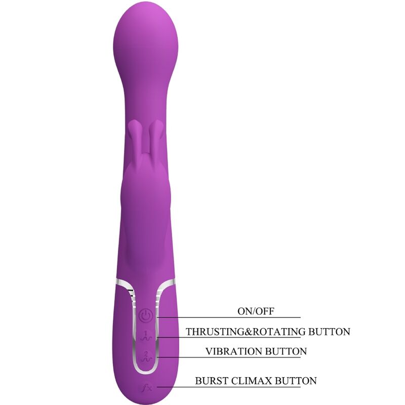 PRETTY LOVE - DEJON VIBRADOR RABBIT MULTIFUNCIÓN 3 EN 1 MORADO - Imagen 3