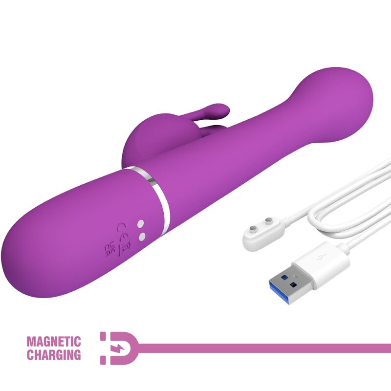 PRETTY LOVE - DEJON VIBRADOR RABBIT MULTIFUNCIÓN 3 EN 1 MORADO - Imagen 2