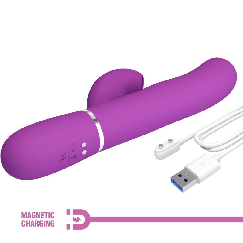 PRETTY LOVE - PERLITA VIBRADOR RABBIT MULTIFUNCIÓN 3 EN 1 MORADO - Imagen 3