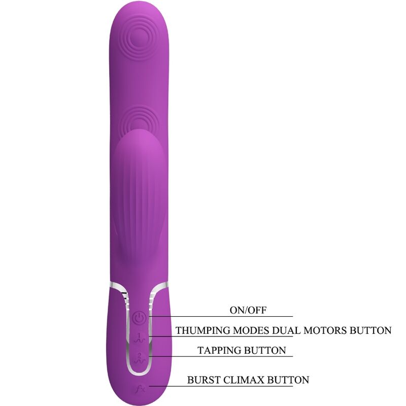 PRETTY LOVE - PERLITA VIBRADOR RABBIT MULTIFUNCIÓN 3 EN 1 MORADO - Imagen 2