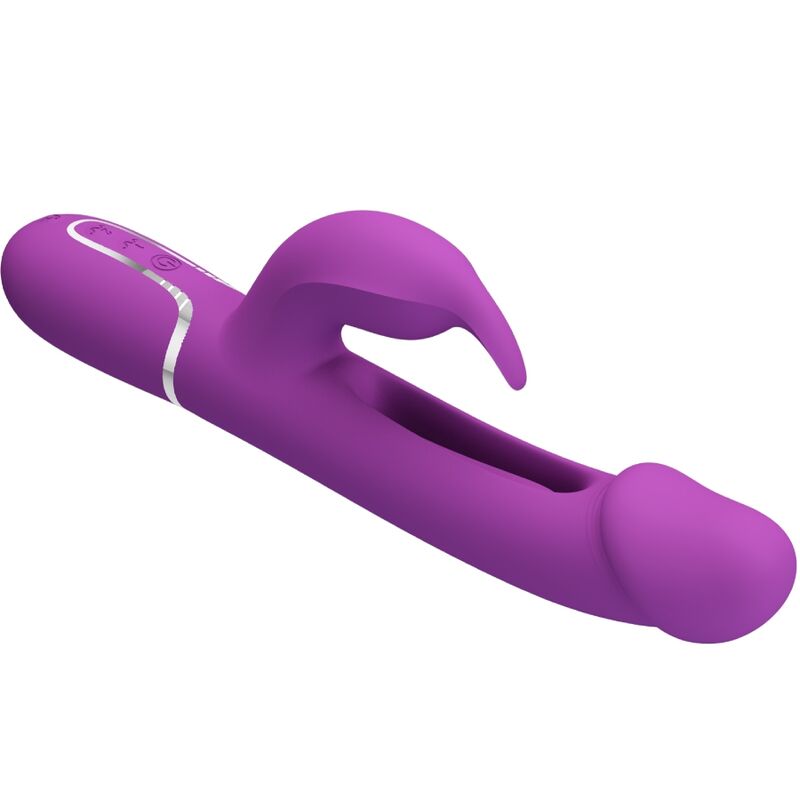PRETTY LOVE - KAMPAS VIBRADOR RABBIT MULTIFUNCIÓN 3 EN 1 MORADO - Imagen 4