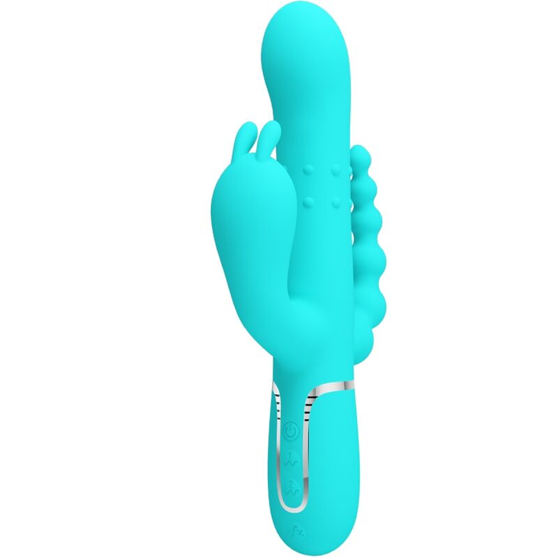 PRETTY LOVE – CAMMY TRIPLE VIBRADOR RABBIT MULTIFUNCIÓN 4 EN 1 AZUL