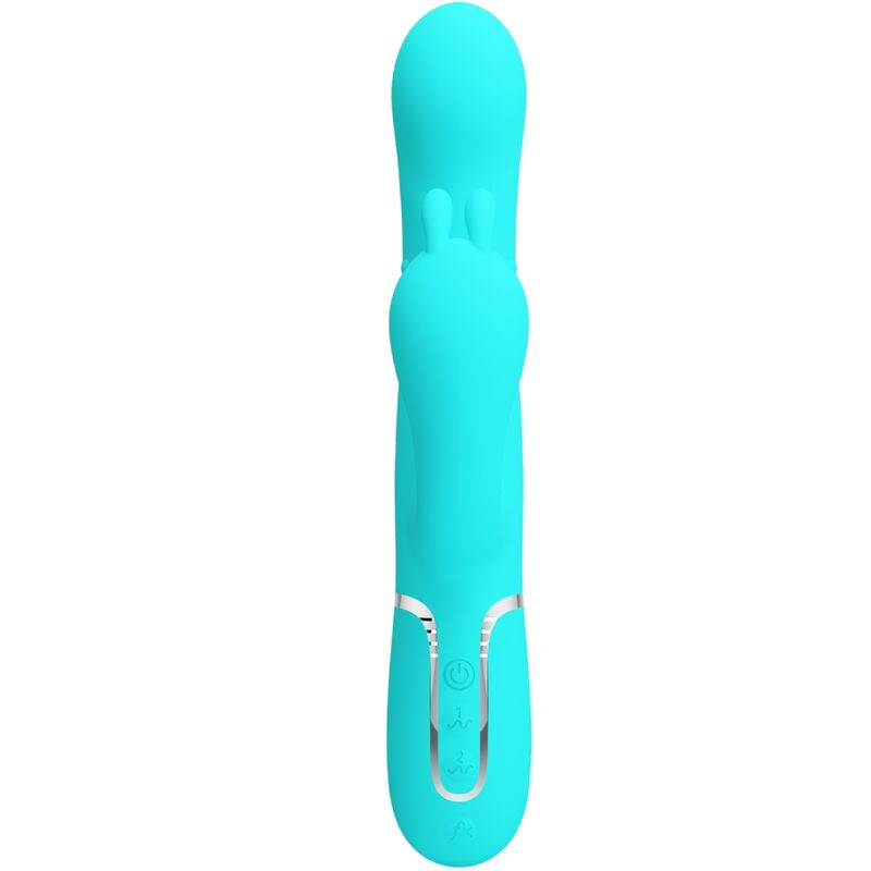 PRETTY LOVE - CAMMY TRIPLE VIBRADOR RABBIT MULTIFUNCIÓN 4 EN 1 AZUL - Imagen 9