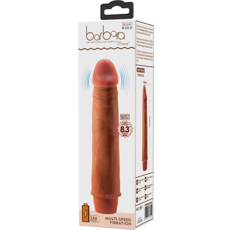 BAILE - DWARF VIBRADOR REALÍSTICO 21 CM MULATO - Imagen 6