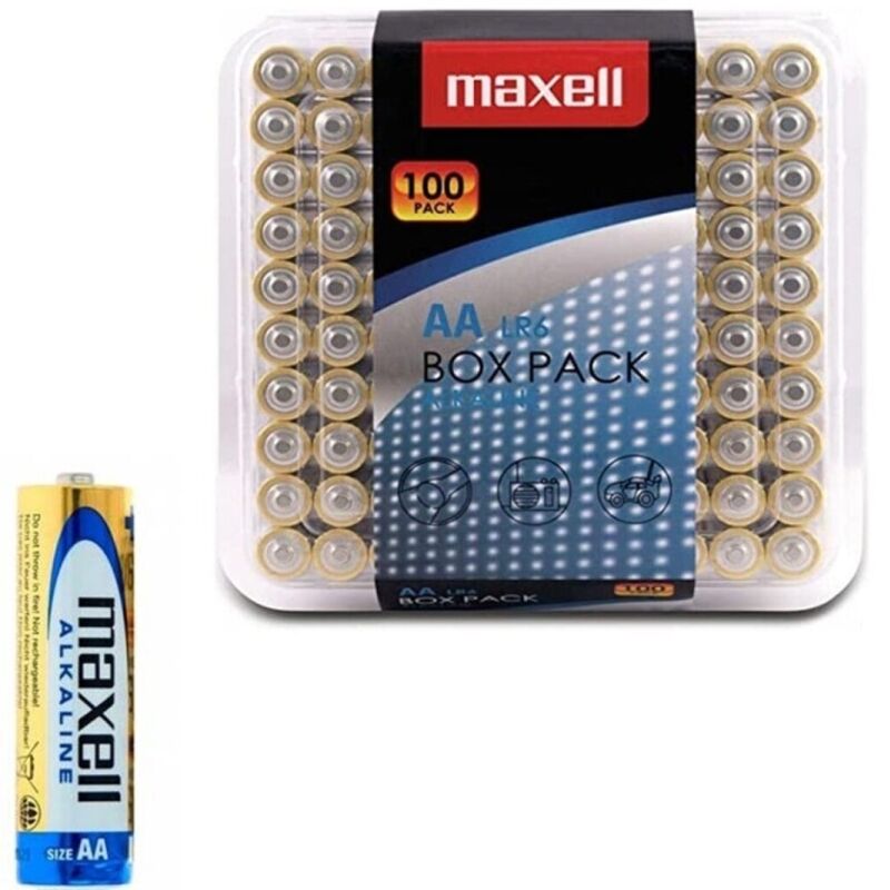 MAXELL – PILA ALCALINA AA LR6 PACK*100 PILAS