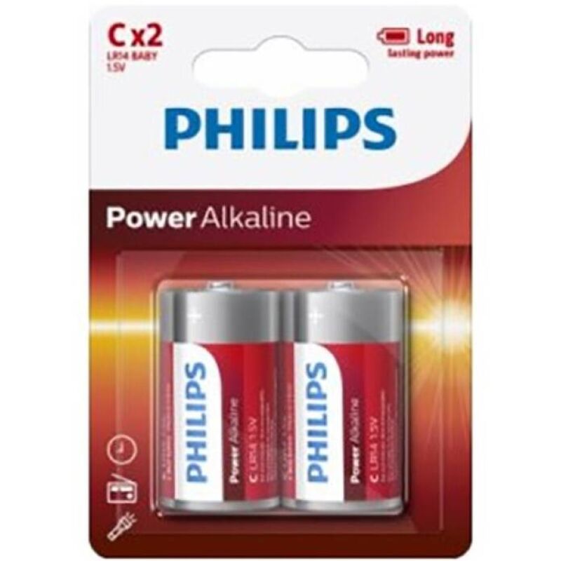 PHILIPS – POWER ALKALINE PILA C LR14 BLISTER*2