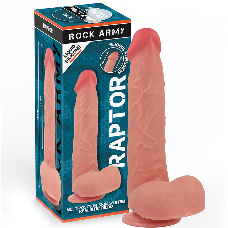 ROCKARMY – RAPTOR DILDO REALISTA DUAL DENSITY LIQUID SILICONE 24 CM -O- 4.4 CM