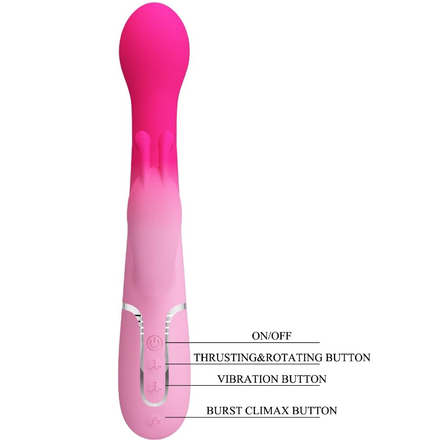 PRETTY LOVE - DEJON VIBRADOR RABBIT 3 EN 1 MULTIFUNCIÓN ROSA - Imagen 4