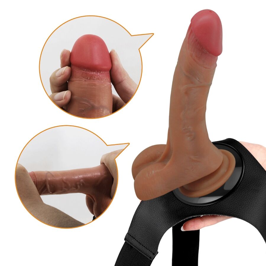 PRETTY LOVE - HARNESS BRIEFS UNIVERSAL CON DILDO VIBRACIÓN Y SQUIRTING 15.5 CM MULATO - Imagen 4