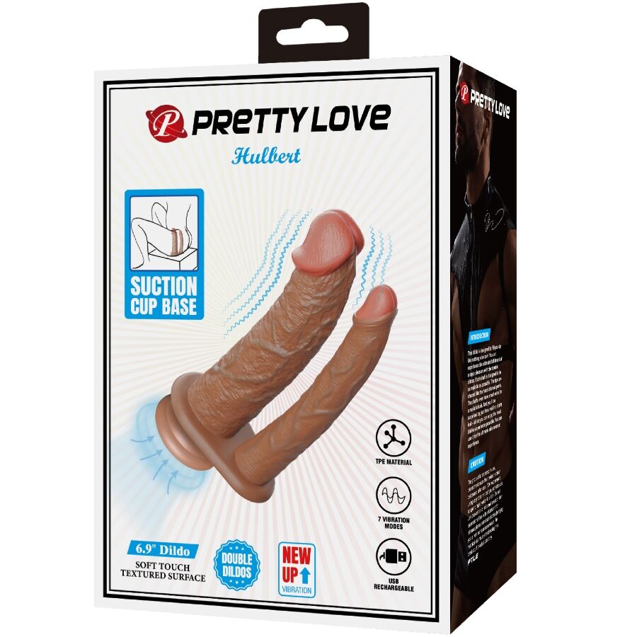 PRETTY LOVE - HULBERT DOBLE DILDO REALÍSTICO CON VIBRACIÓN MULATO - Imagen 8