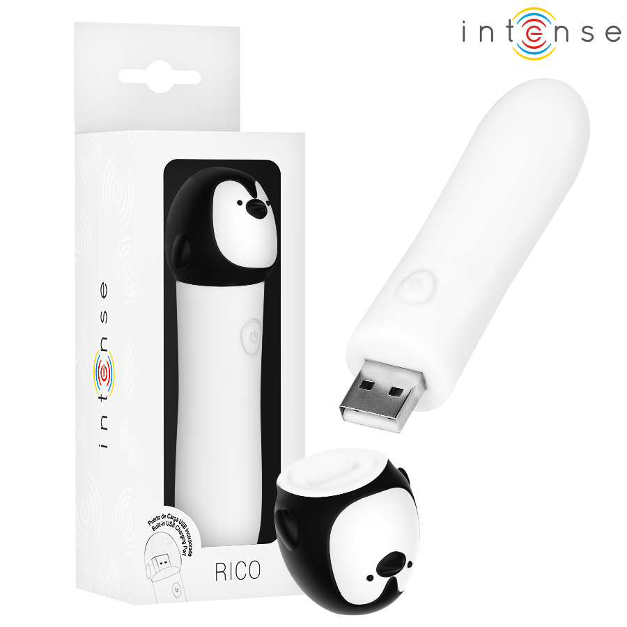 INTENSE – RICO BALA VIBRADORA PINGÜINO RECARGABLE USB 10 X 2.2 CM