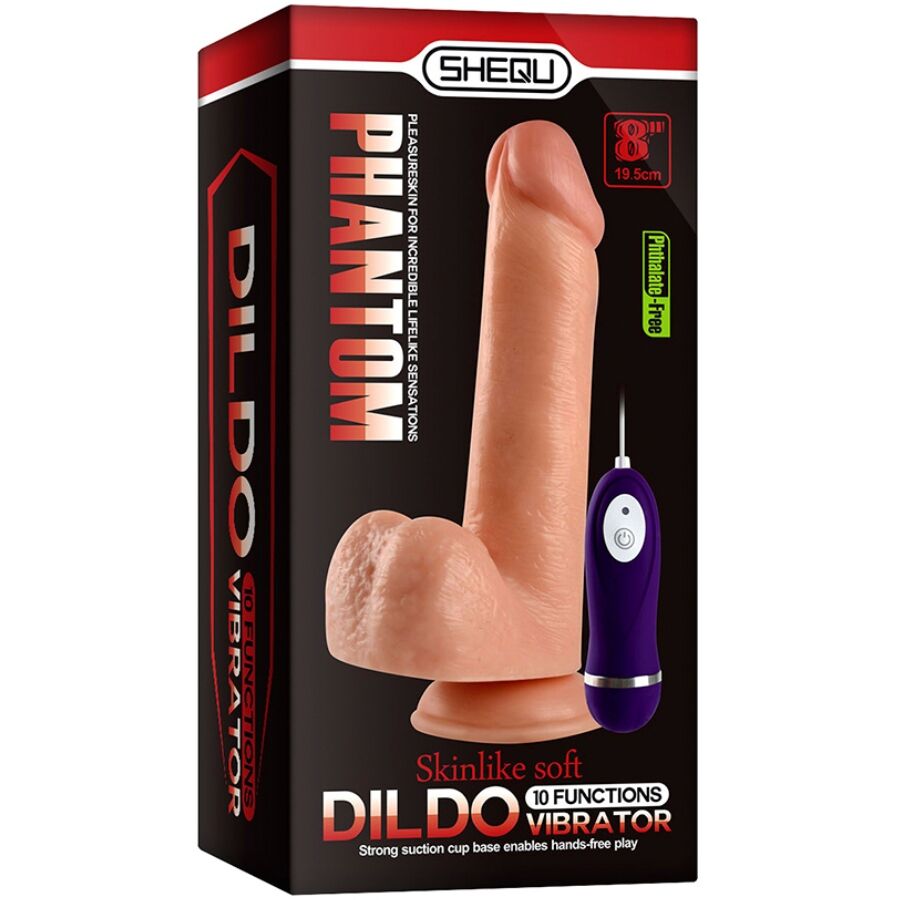 SHEQU - PHANTOM DILDO VIBRADOR CON CONTROL REMOTO 20 CM - Imagen 6