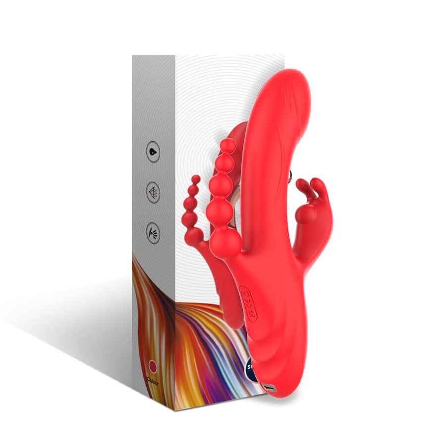 ARMONY – VIBRADOR ESTIMULADOR PUNTO G Y CLÍTORIS ROJO