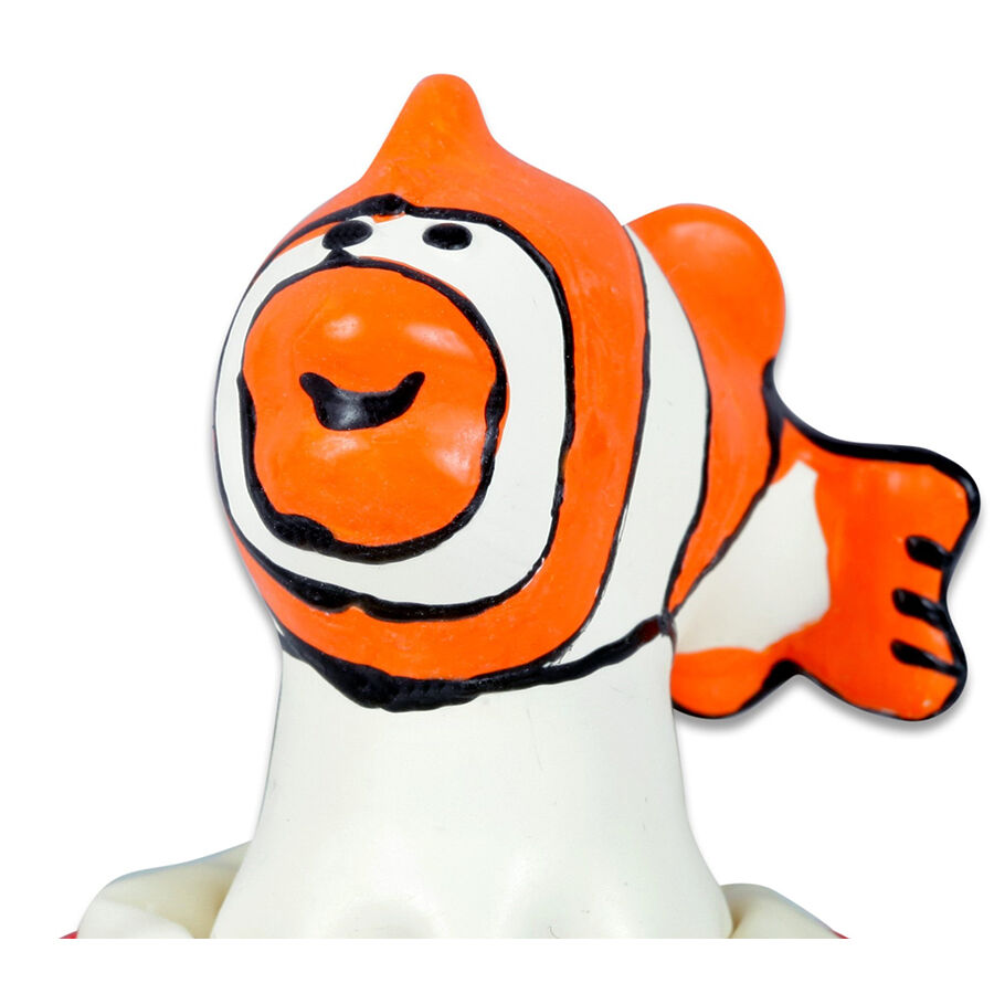 CONDOMERIE – PRESERVATIVO DECORATIVO PINTADO A MANO PESCADO NARANJA