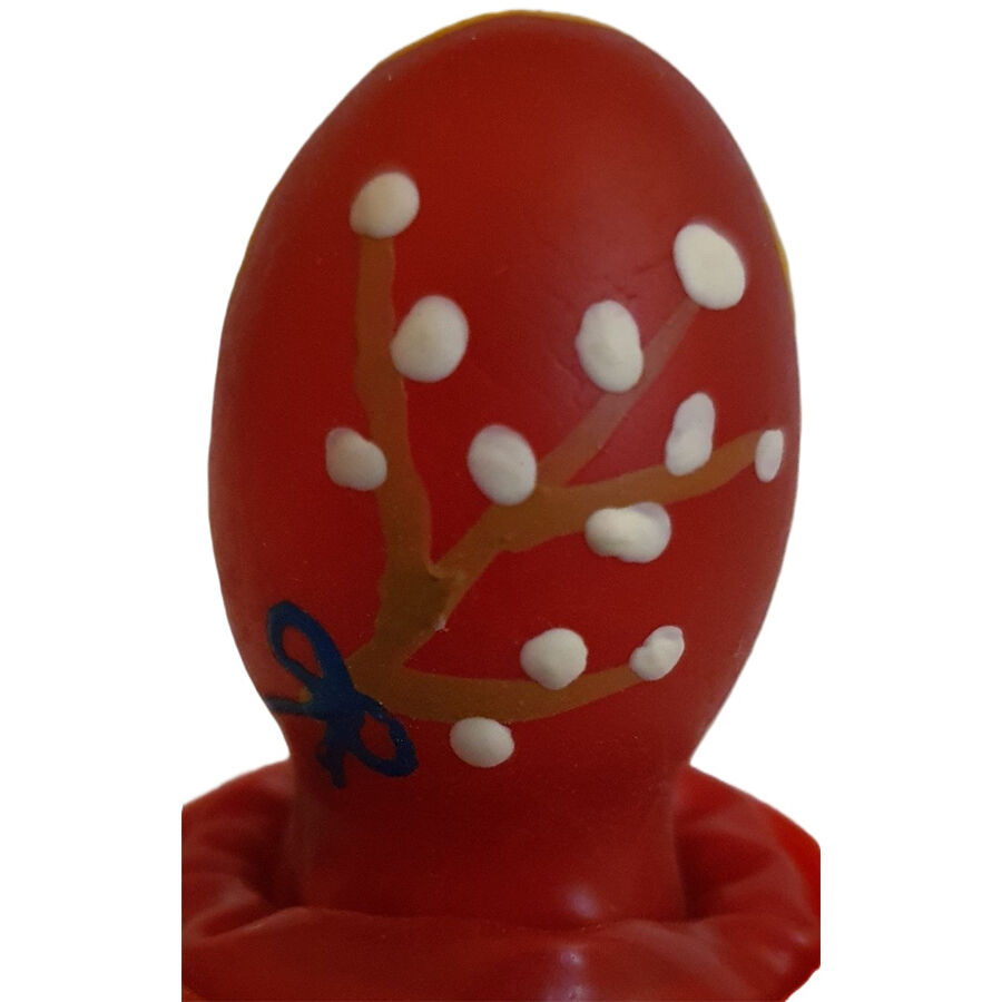 CONDOMERIE – PRESERVATIVO DECORATIVO PINTADO A MANO HUEVO DE PASCUA ROJO