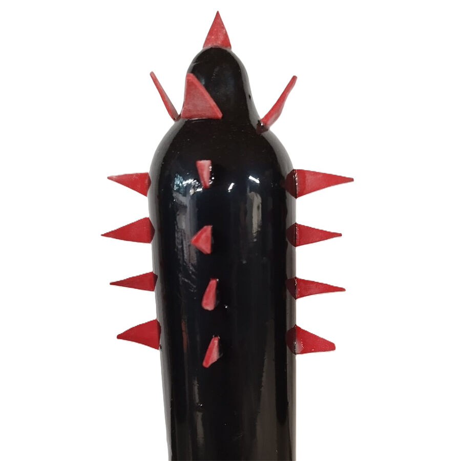 CONDOMERIE – PRESERVATIVO DECORATIVO PINTADO A MANO CACTUS NEGRO XL
