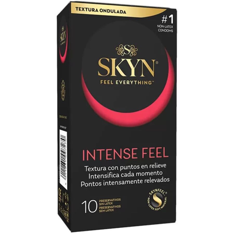 SKYN – PRESERVATIVO INTENSE FEEL TEXTURA CON DISEÑO ONDULADO 10 UNIDADES