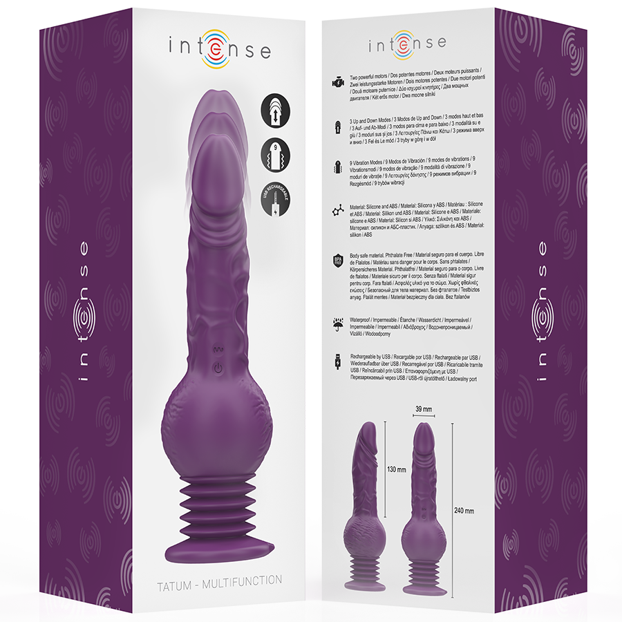 INTENSE - TATUM VIBRADOR MULTIFUNCIÓN CON VIBRACIÓN UP AND DOWN 24 CM MORADO - Imagen 7