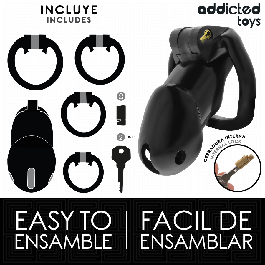 ADDICTED TOYS LOCKED - MINDNIGHT CELL JAULA PARA PENE TALLA L - Imagen 6