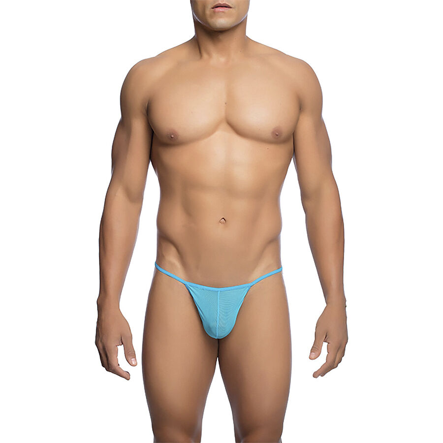 MOB – TANGA TRANSPARENTE CON FORMA DE T AQUA TALLA S/M