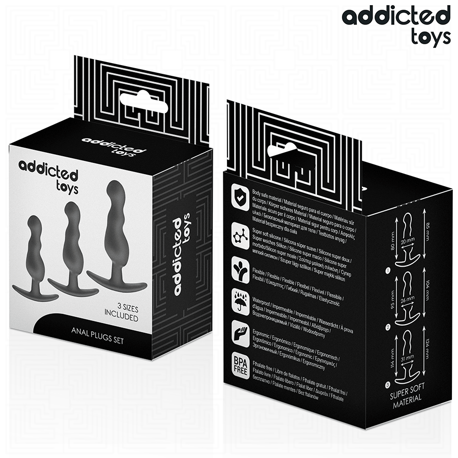 ADDICTED TOYS - SET DE 3 PLUG ANAL SILICONA MODELO 1 - Imagen 7