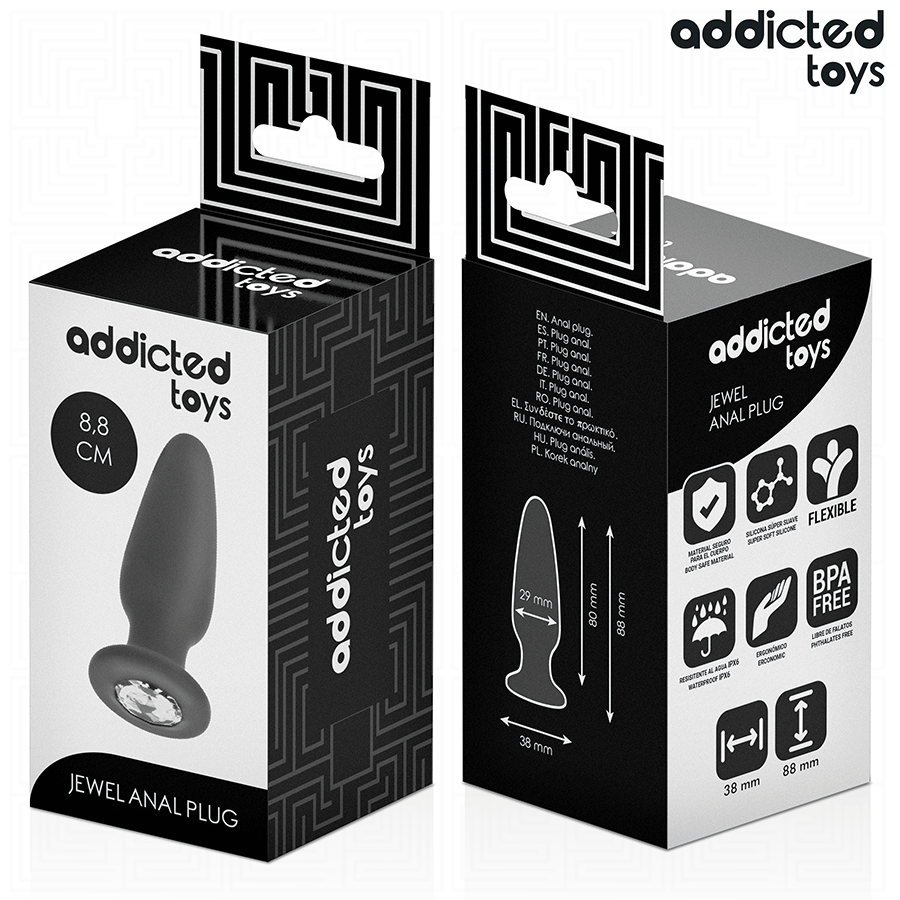 ADDICTED TOYS - PLUG ANAL CON JOYA SILICONA TALLA S 8,8 CM - Imagen 3